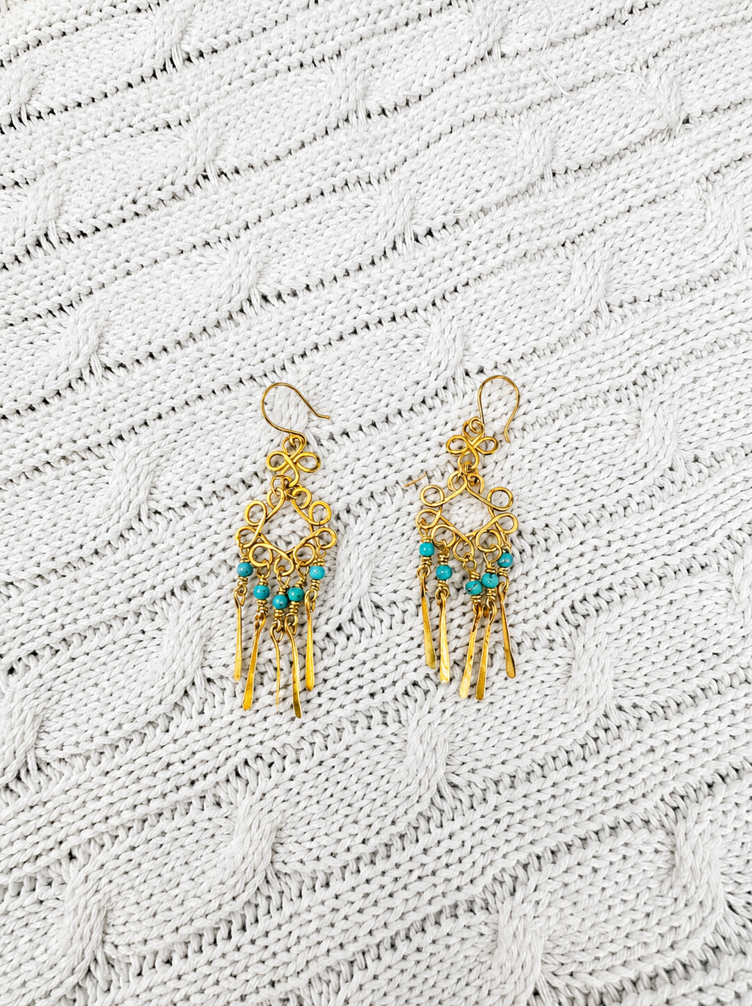 Golden Turquoise Breeze Earrings