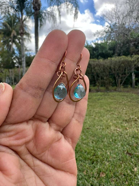 Copper crystal teardrop