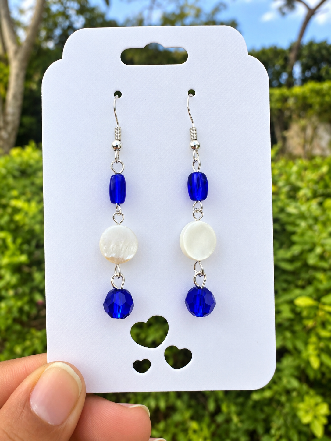 Royal Blue Mother-of-Pearl Earrings.