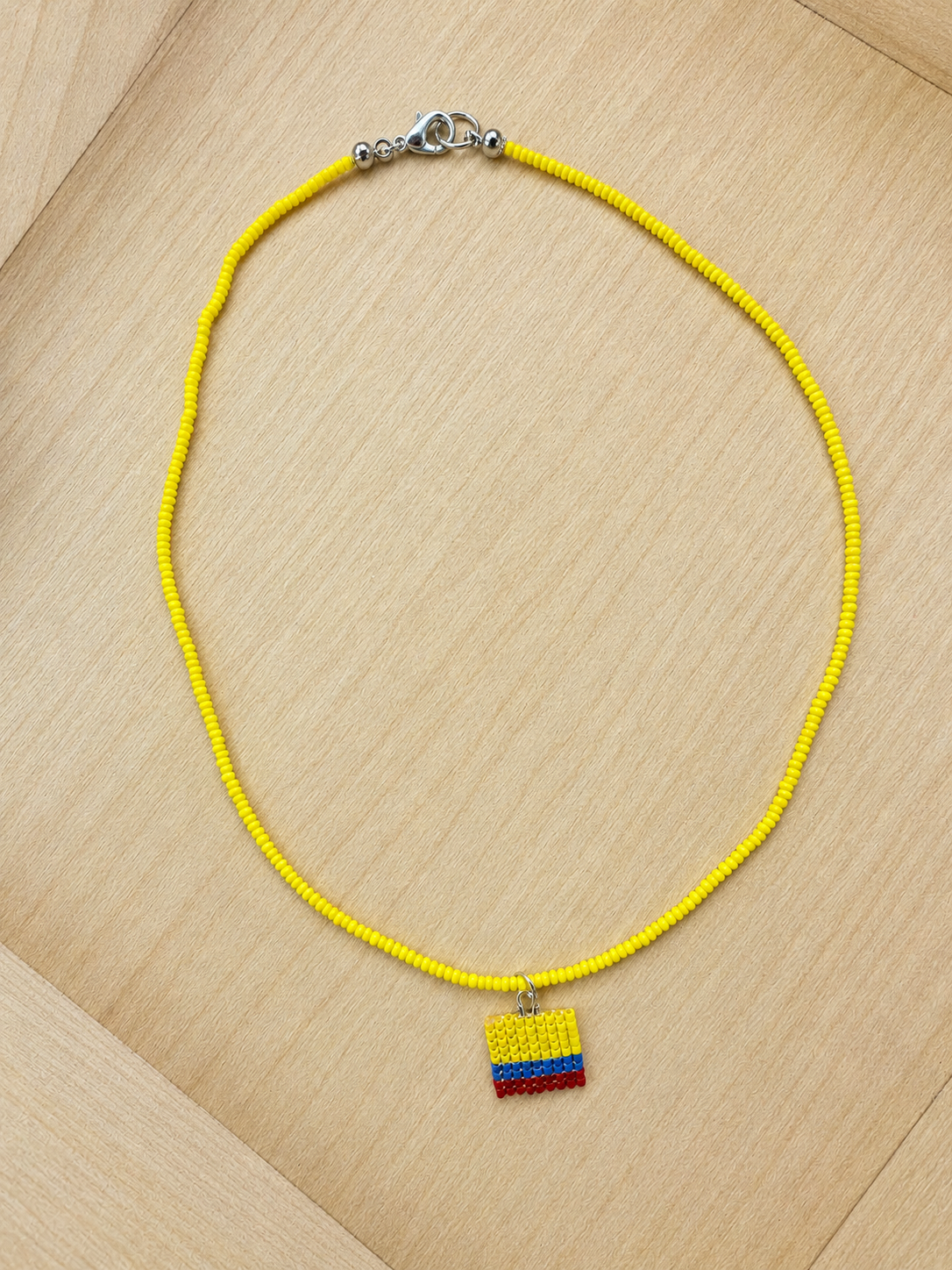 Colombian Flag Seed Bead Necklace