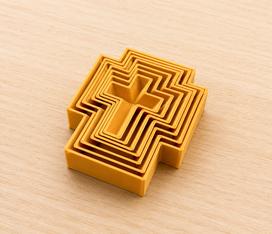✝️ Golden Layers 3D-Printed Cross Fidget Toy