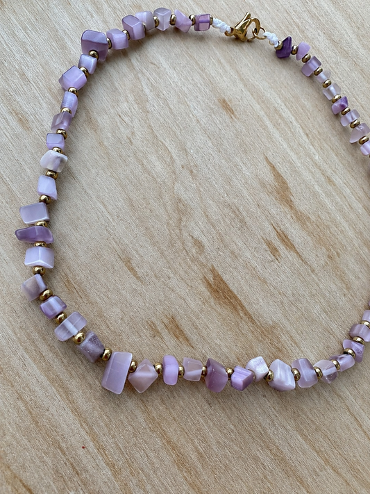 Lavender Glow Beaded Necklace 💜