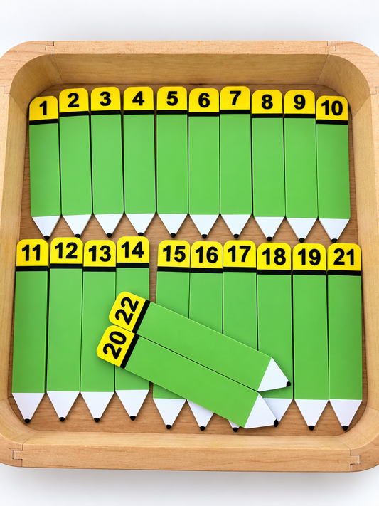 Set of Classroom Number Assignment Pencils (1-22)