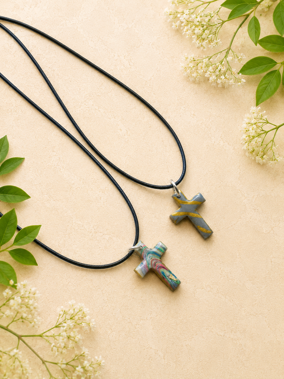 2 for $5 Polymer Clay Cross Necklace Set ✨