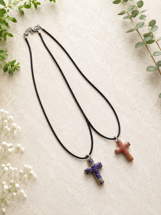 2 for $5 Polymer Clay Cross Necklace Set โจ