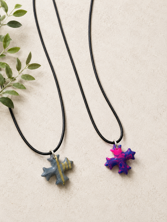 2 for $6 Handmade Polymer Clay Coptic Cross Necklaces โจ