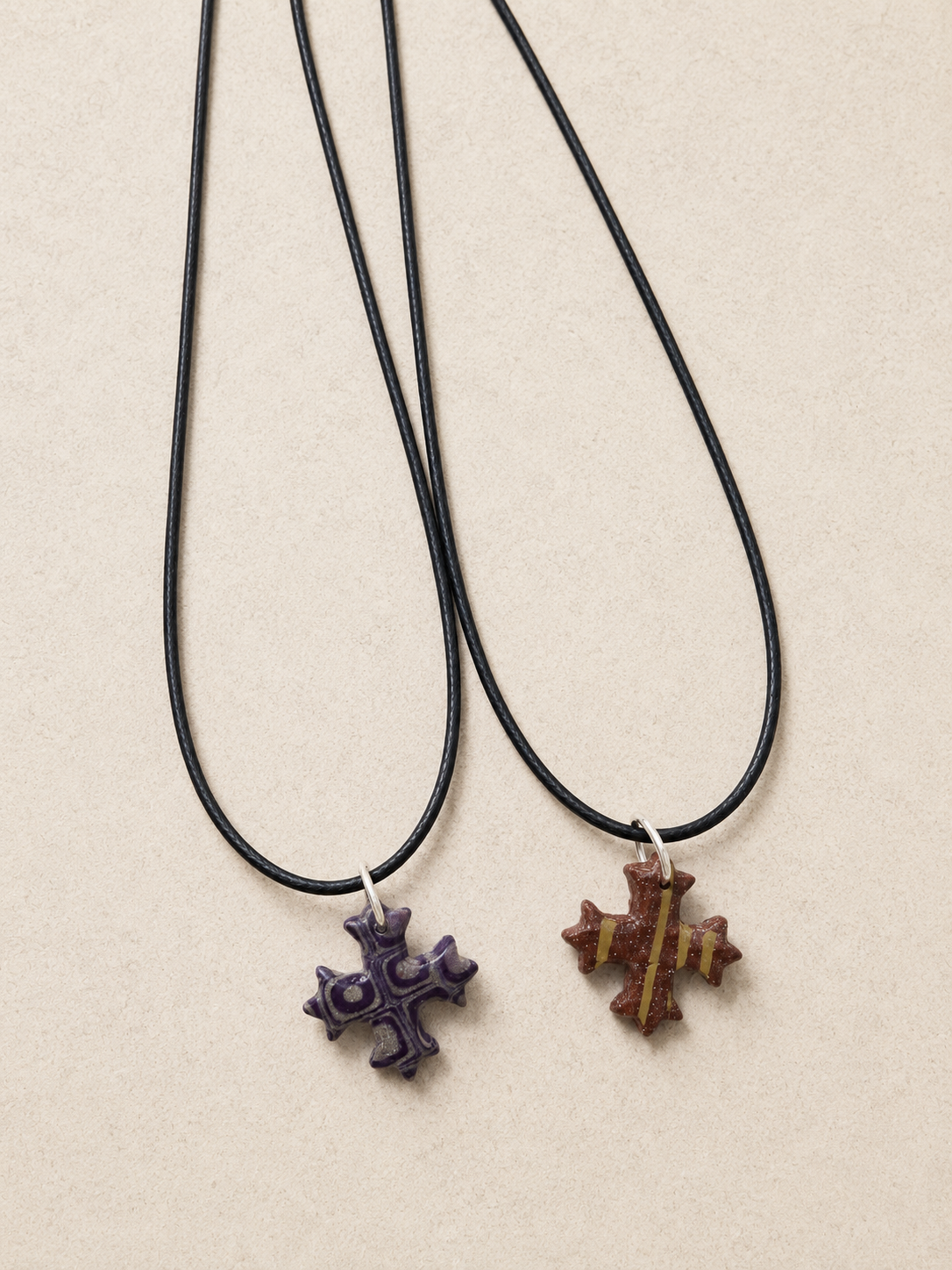 2 for $6 Handmade Polymer Clay Coptic Cross Necklaces β¨