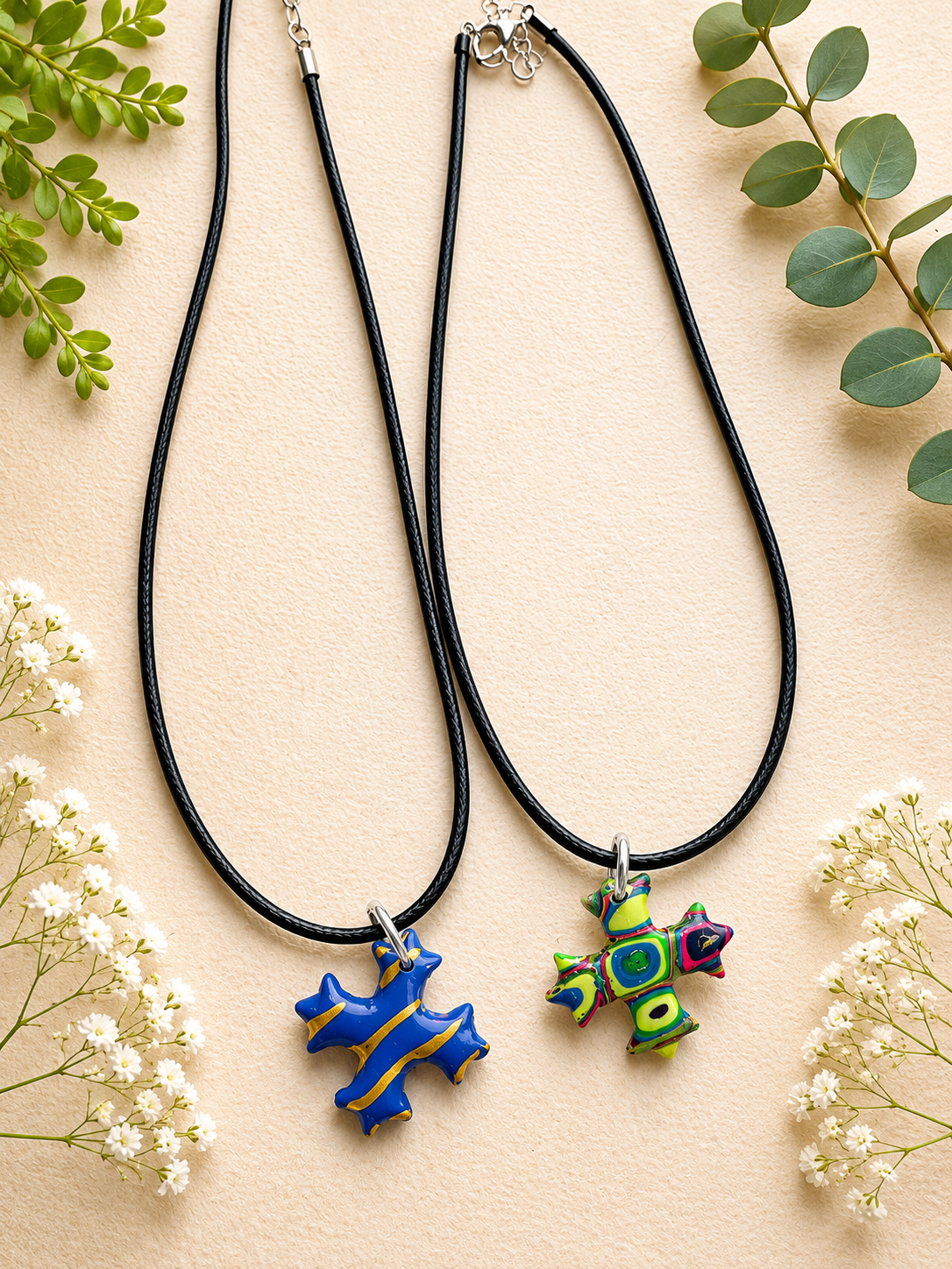 2 for $6 Handmade Polymer Clay Coptic Cross Necklaces ✨