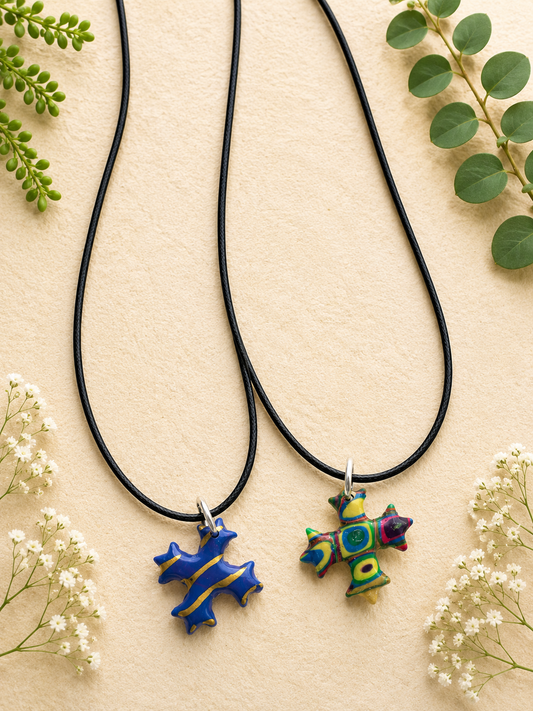 2 for $6 Handmade Polymer Clay Coptic Cross Necklaces โจ