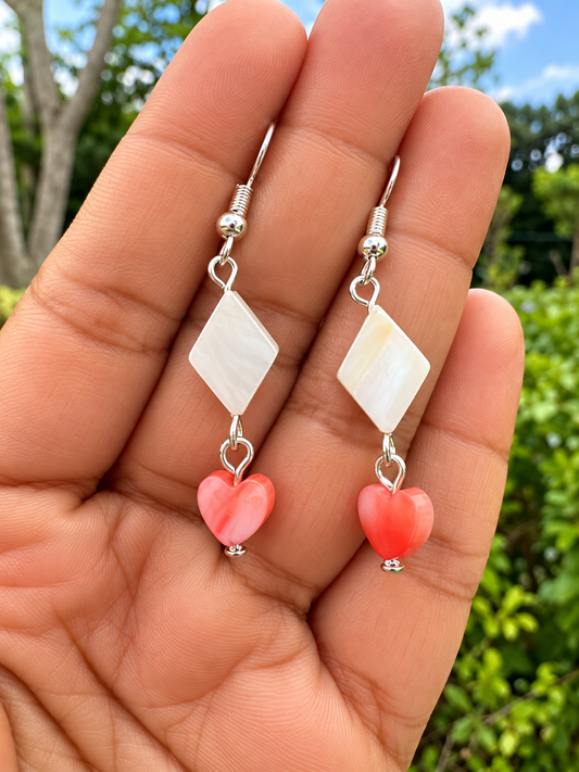 🩷 Sweetheart Mother-of-Pearl Drop Earrings