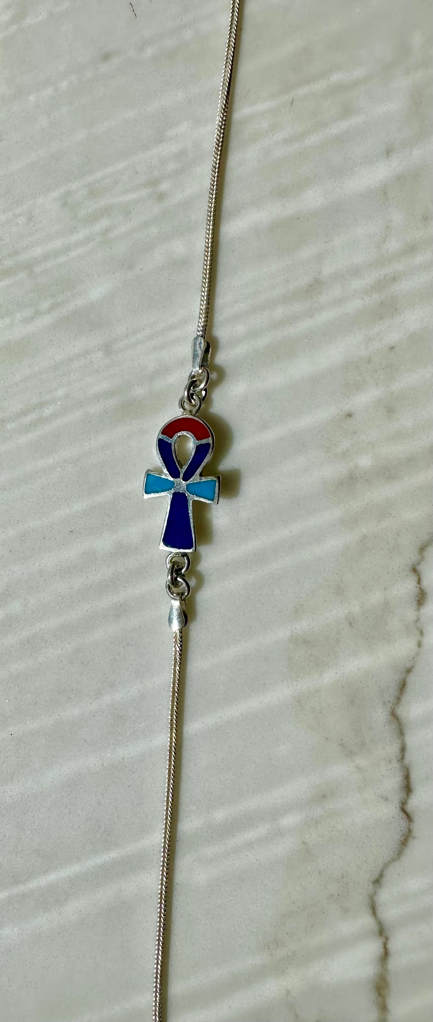 Ankh bracelet (dark blue smal)
