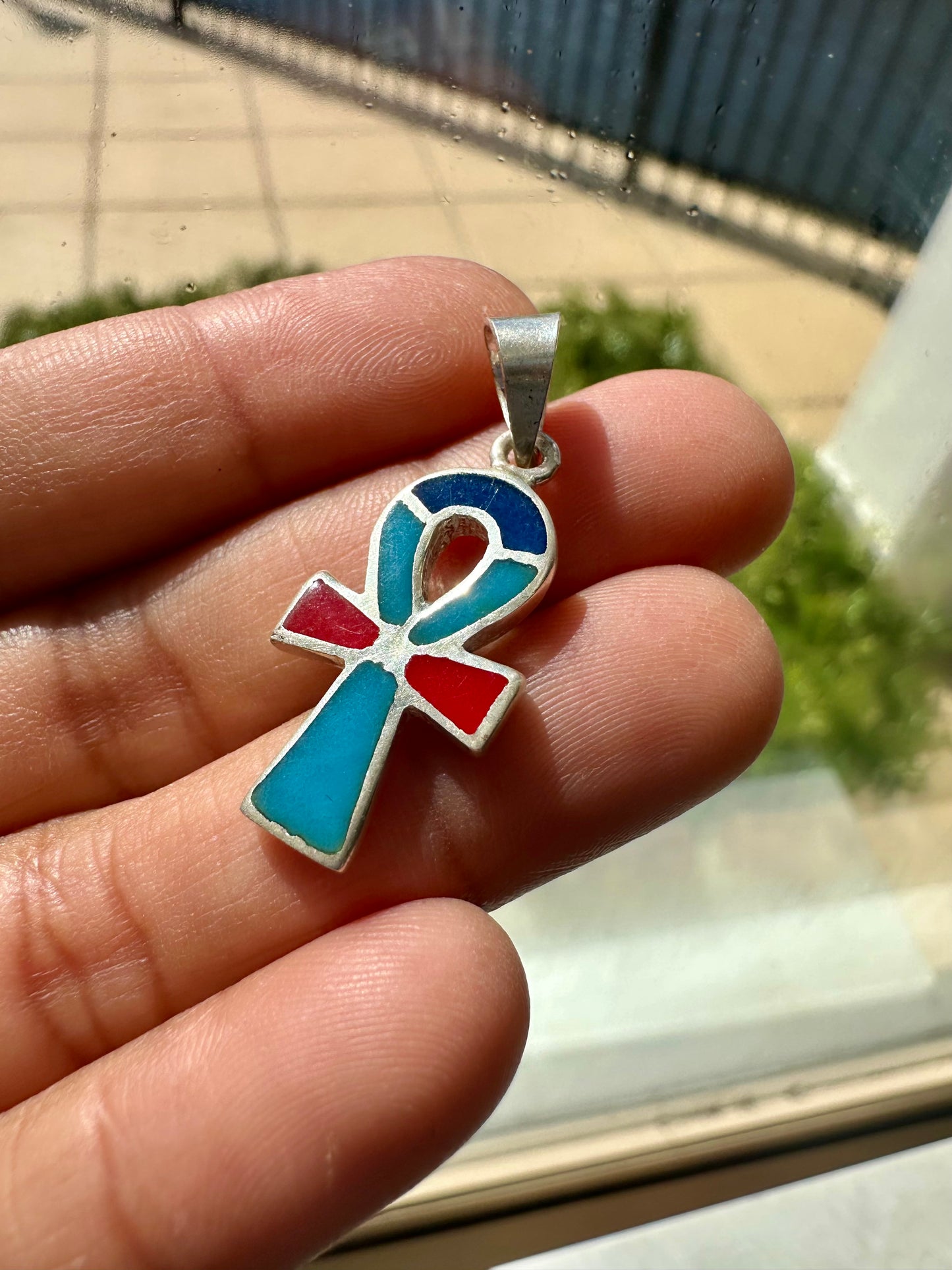 Ankh pendant turquoise