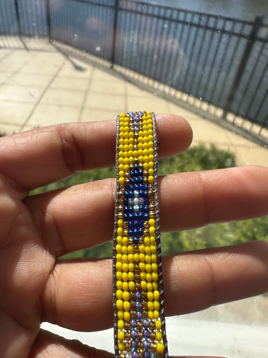 Beaded Woven Yellow Bracelet