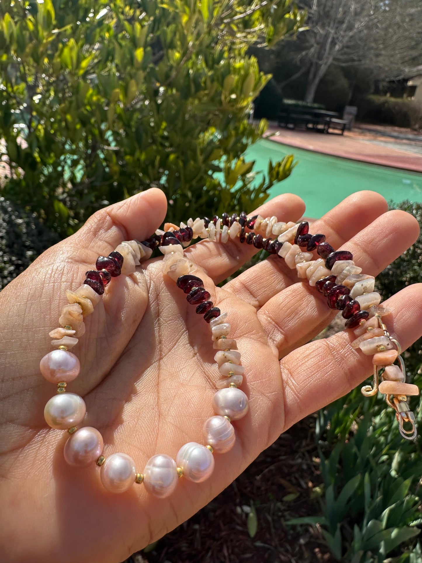 Granet Whisper Pearl Necklace