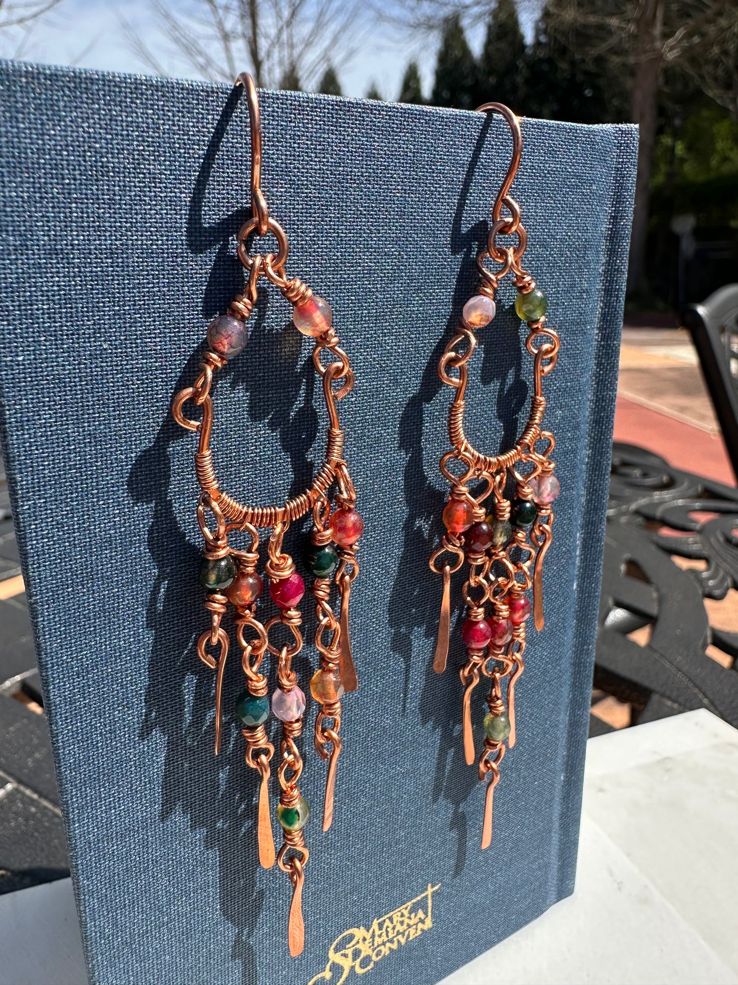 Copper Chandelier/ Fringe Dangles Earrings