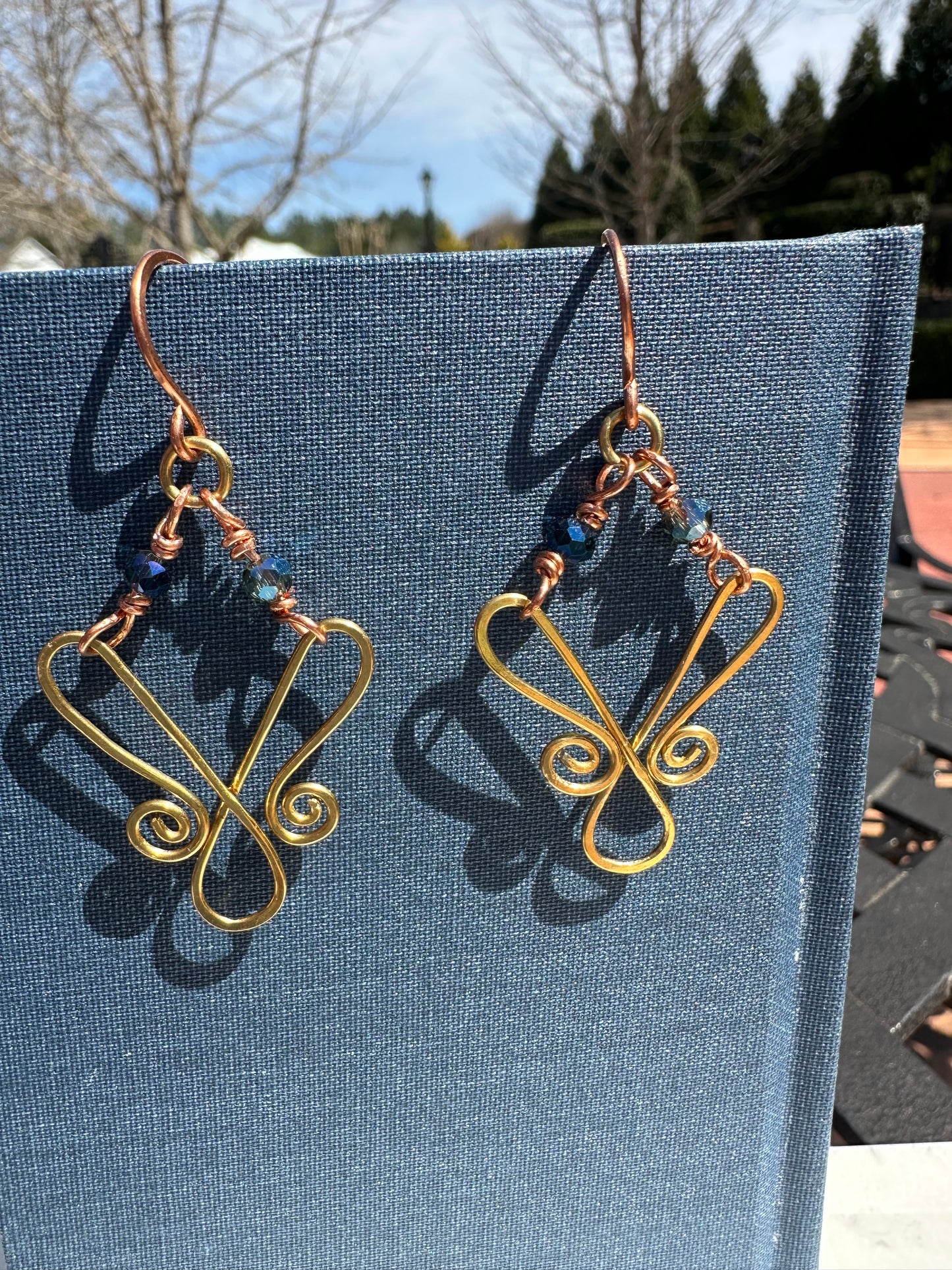 Copper+ Brass Twilight Butterfly earrings