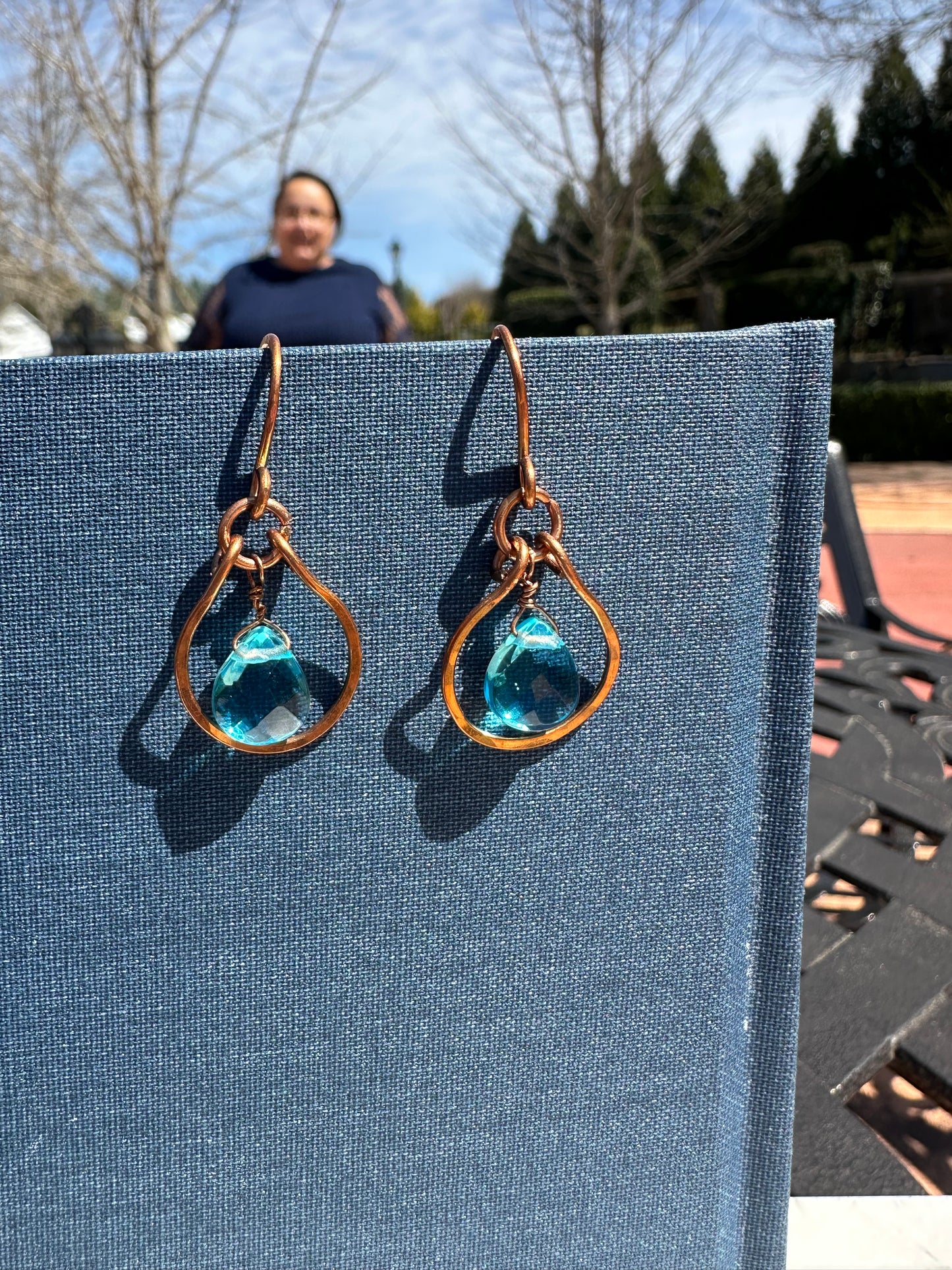Copper crystal teardrop