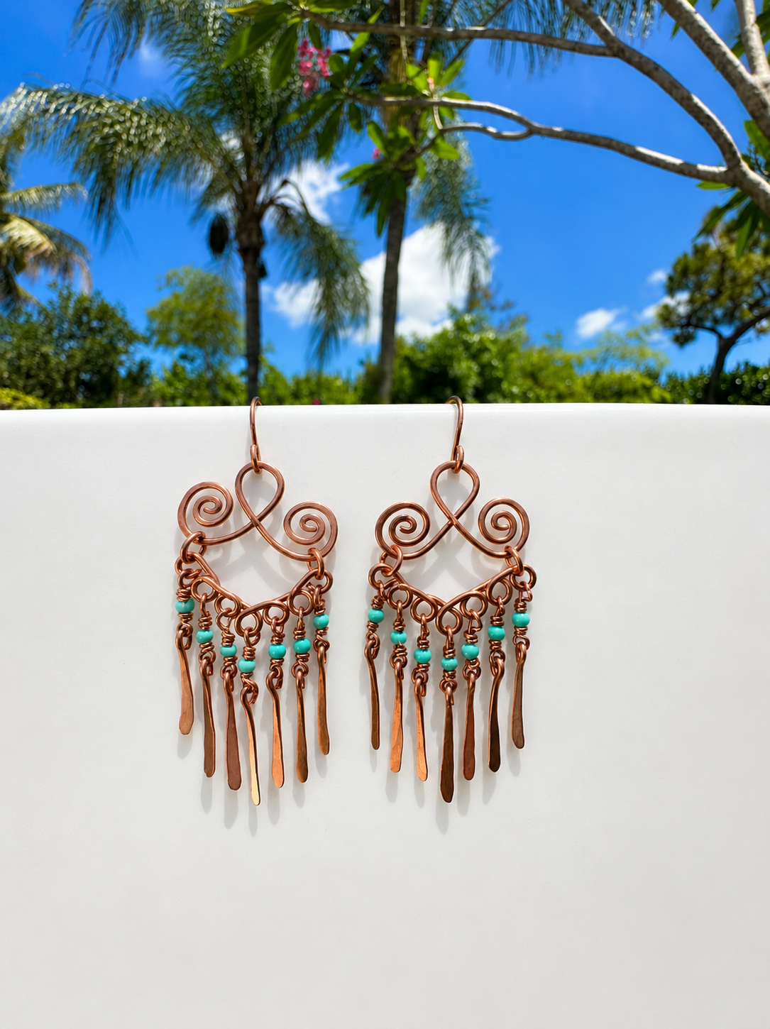 Turquoise Copper Chandeliers