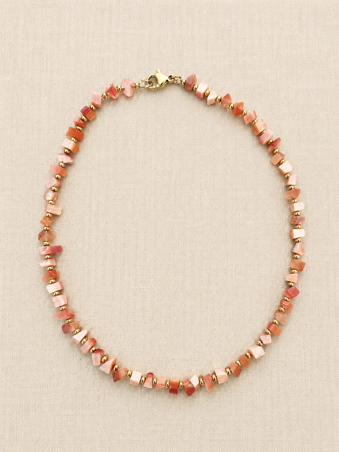 Orange Cat’s Eye & Gold Hematite Choker