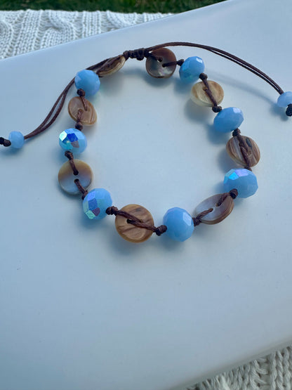 Ocean Breeze Adjustable Beaded Bracelet