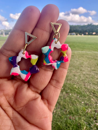 Colorful star earrings