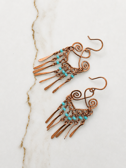 Turquoise Copper Chandeliers