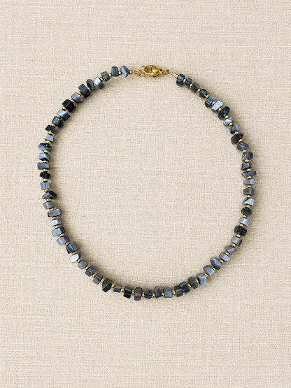 Midnight Cat’s Eye & Gold Hematite Choker
