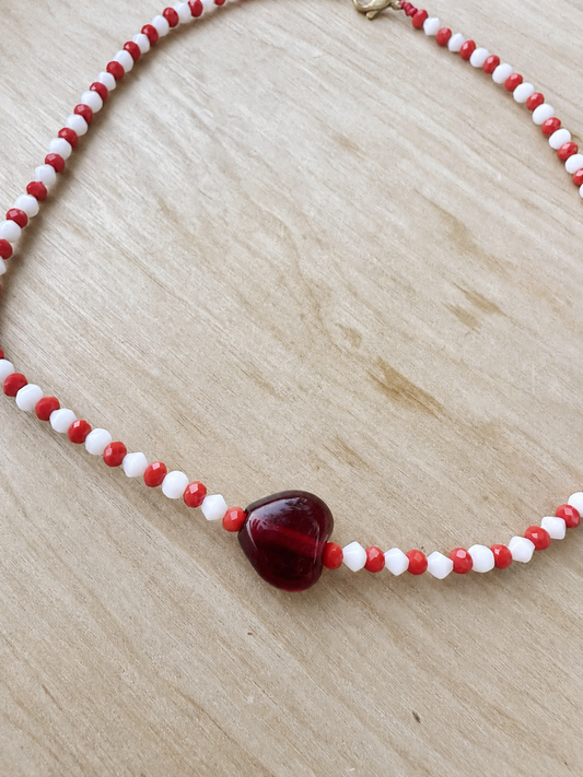 Cherry Charm Beaded Necklace