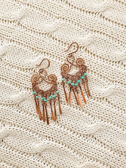 Turquoise Copper Chandeliers