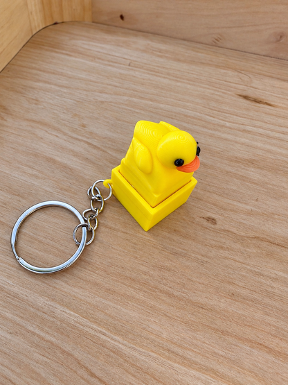 Cute Yellow Duck 3D Printed Clicker Keychain