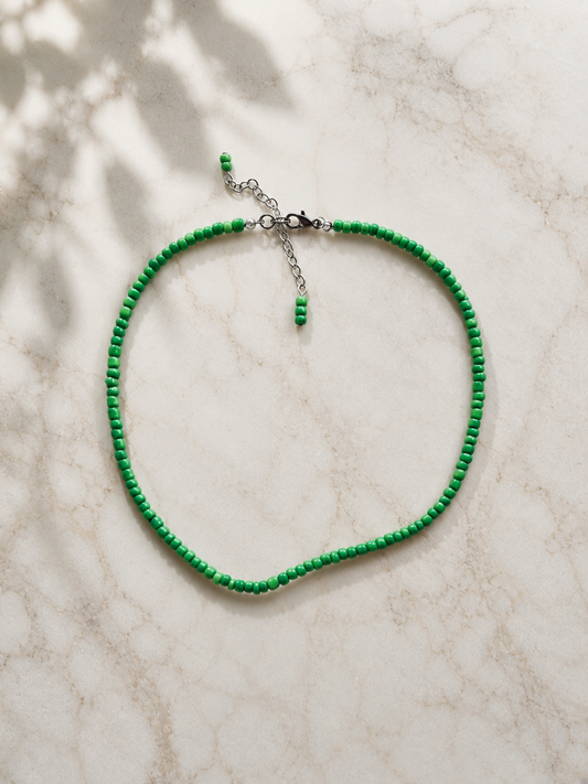 Green Meadow Beaded Choker