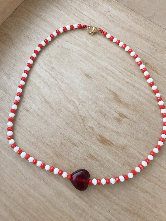 Cherry Charm Beaded Necklace