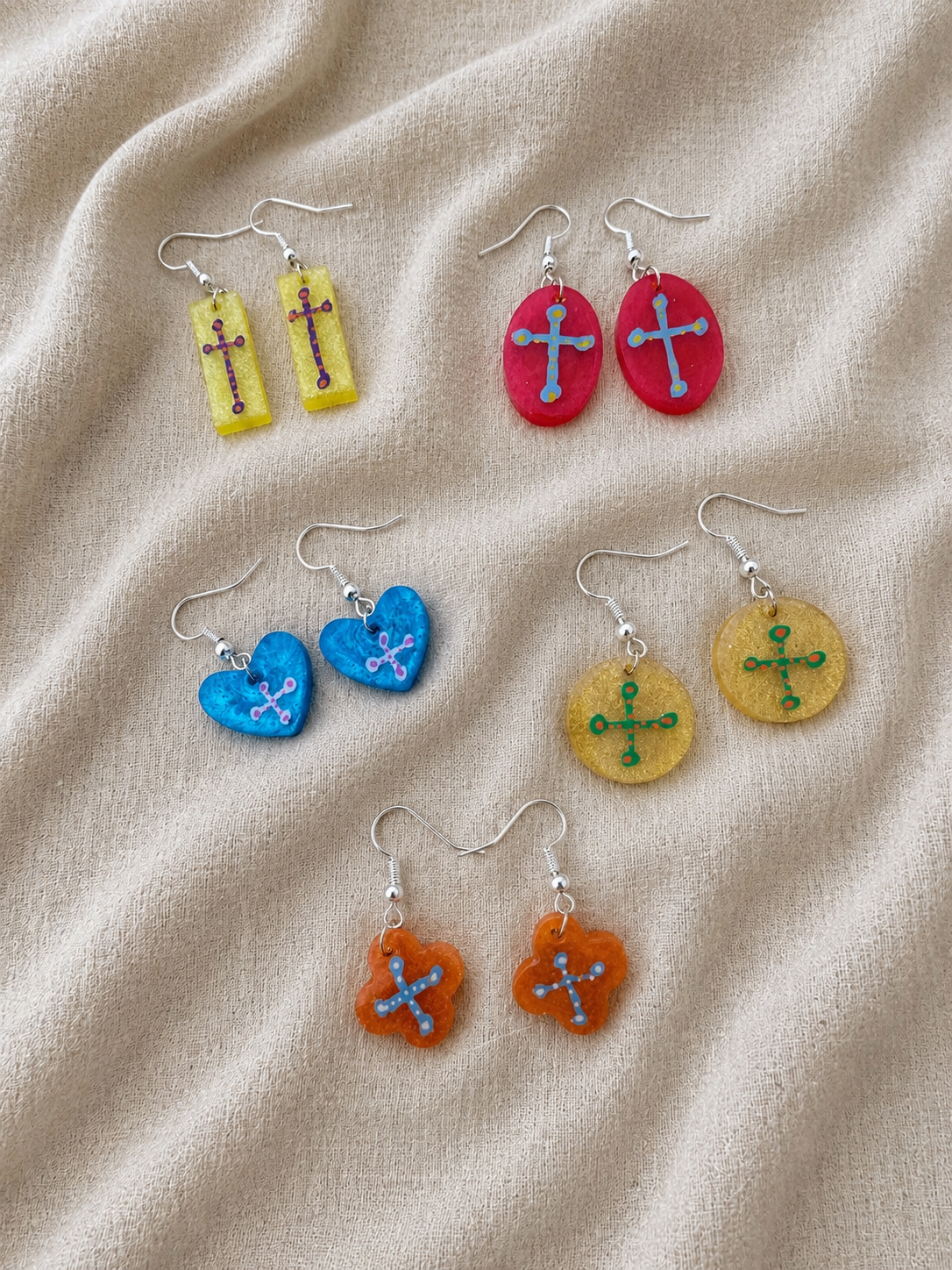 5 pairs for $10 Random Handmade Resin Earrings