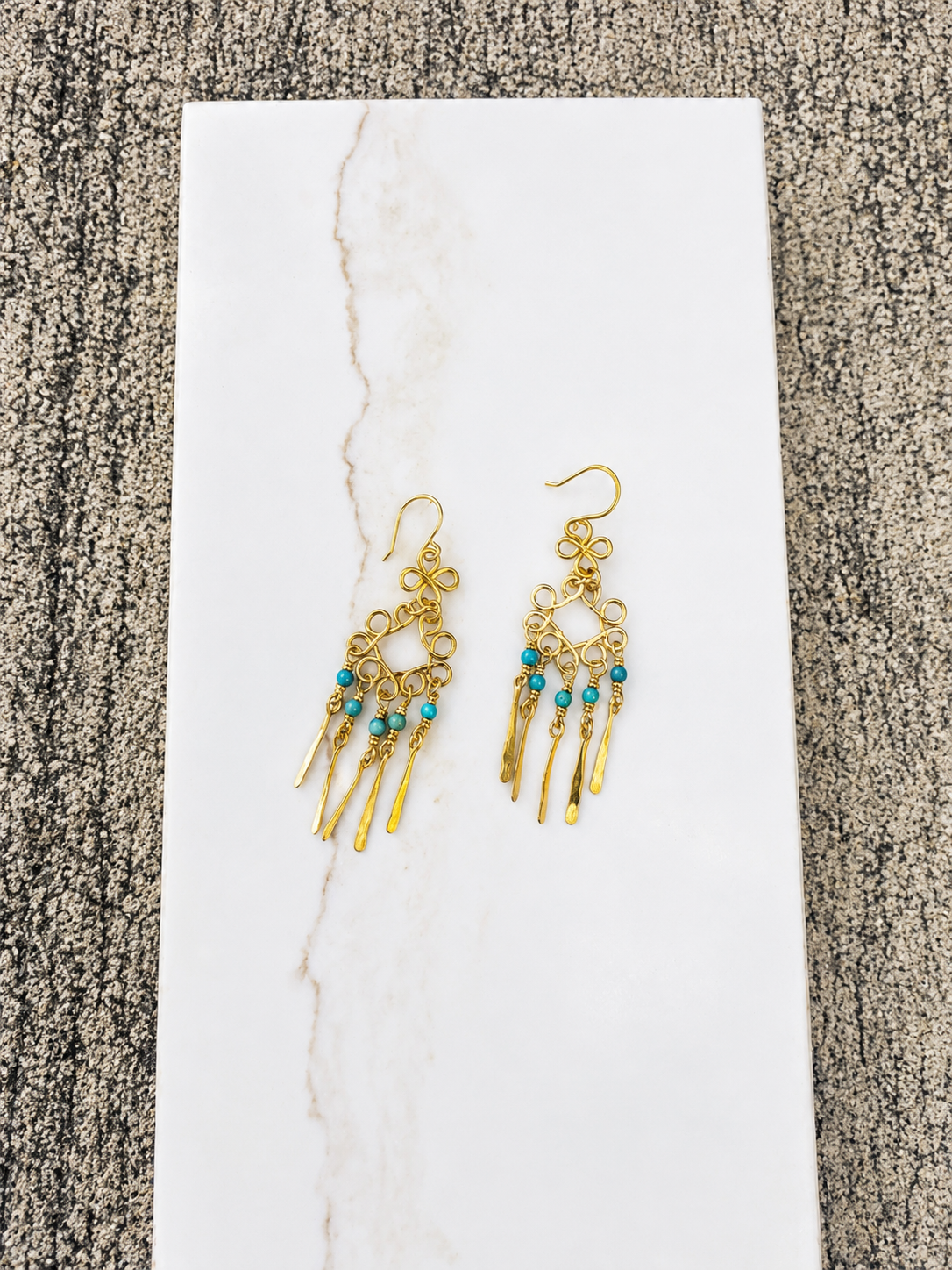 Golden Turquoise Breeze Earrings