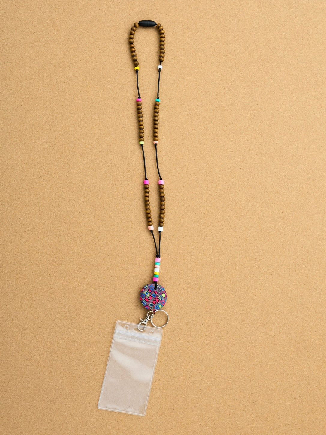 Handmade Color Mosaic Polymer Clay Teacher Lanyard