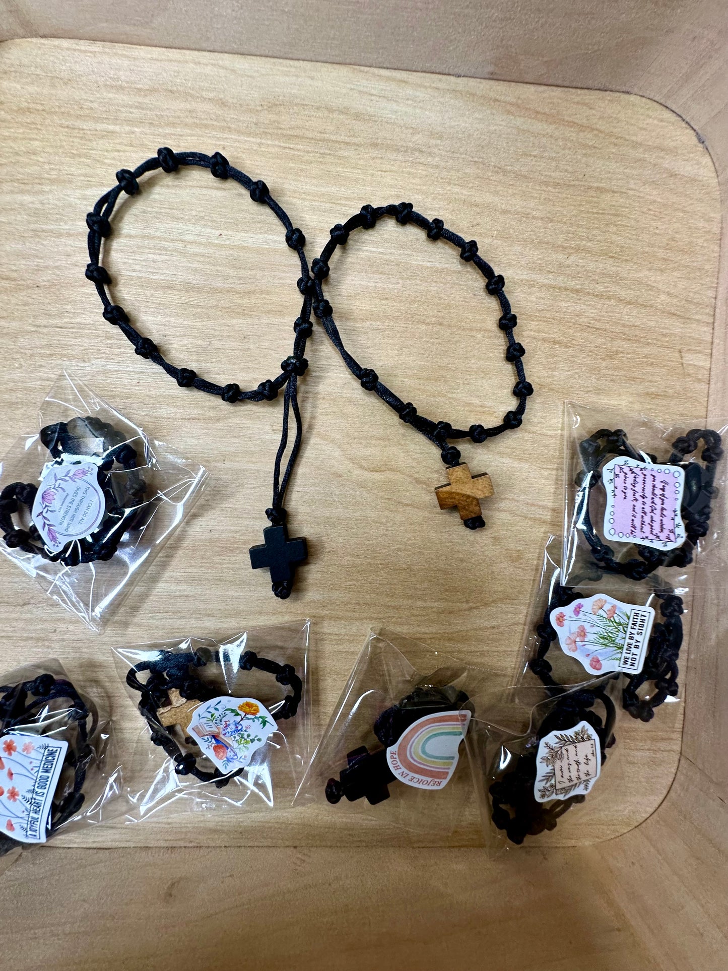 10 for $10 Black Faith Knot Cross Bracelet – Handmade Adjustable Christian Bracelet for