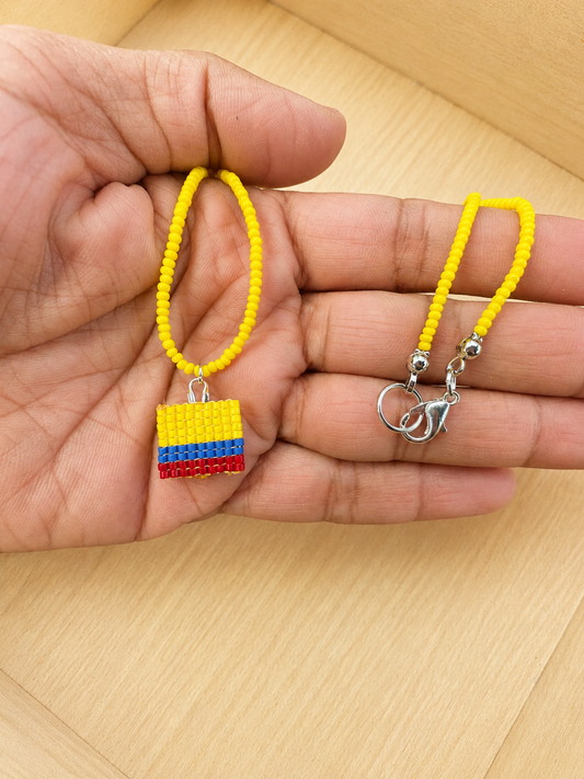 Colombian Flag Seed Bead Necklace