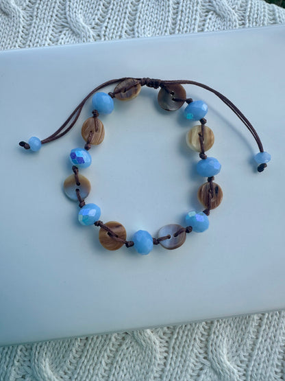 Ocean Breeze Adjustable Beaded Bracelet