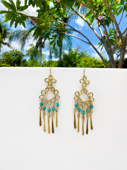 Golden Turquoise Breeze Earrings