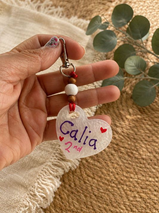 $5 each..🩷Personalized Resin Heart Keychains🩷