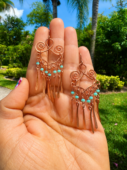 Turquoise Copper Chandeliers