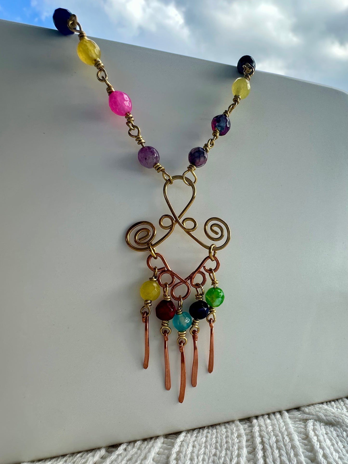 Swirl Colorful Summer Necklace