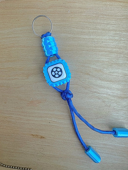 Handmade 3D Printed Soccer Clicker Keychain – Blue Fidget Toy