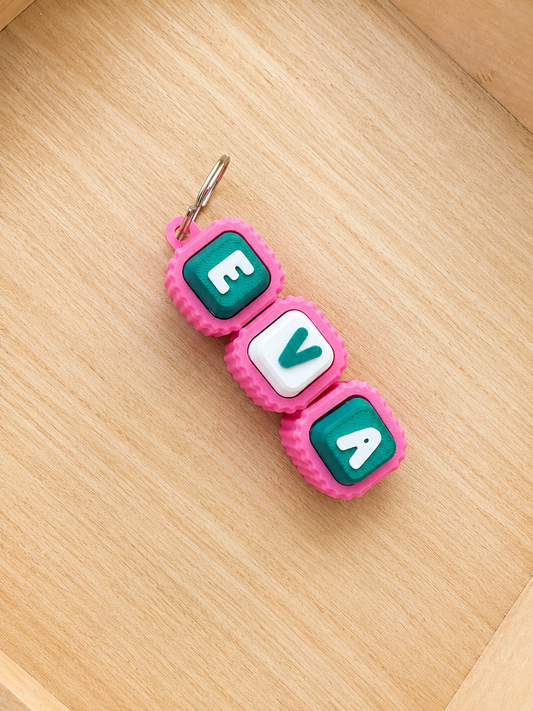 Short name – Personalized 3D Clicker Keychain ( 1-4 letters)