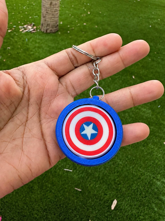 Captain America–Inspired 3D-Printed Spinner Keychain
