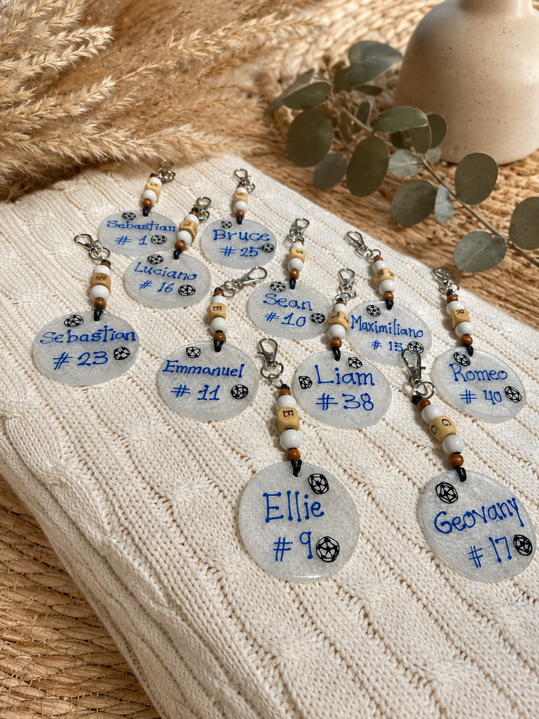 $5 each ⚽ Personalized Epoxy Soccer Team Keychains – Custom Player Gifts