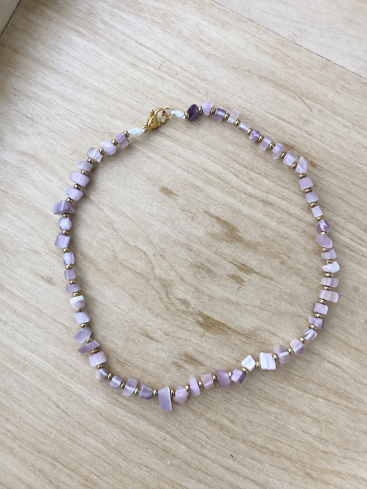 Lavender Glow Beaded Necklace 💜
