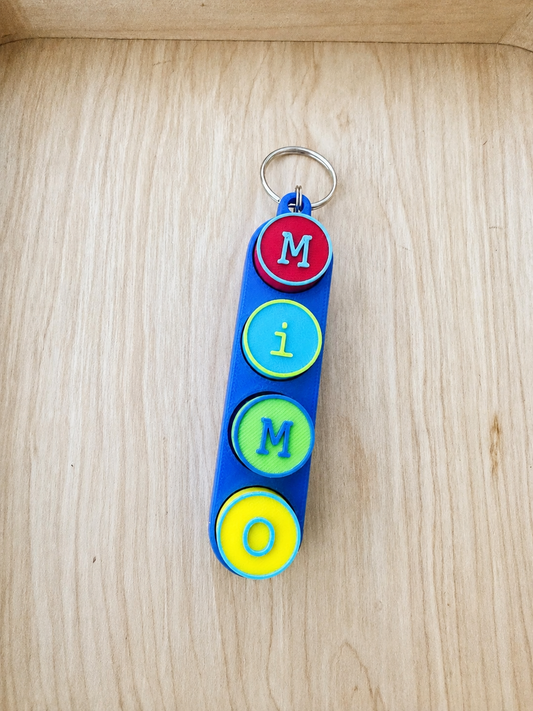 Click My Name! Letter Clicker Keychain 1-4 letters