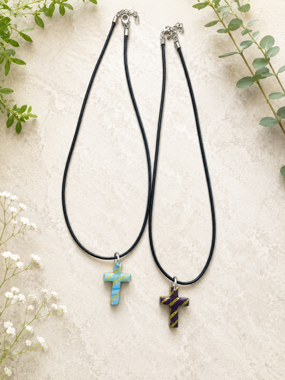 2 for $5 Polymer Clay Cross Necklace Set