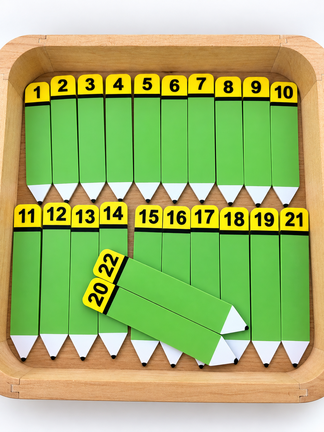 Set of Classroom Number Assignment Pencils (1-22)